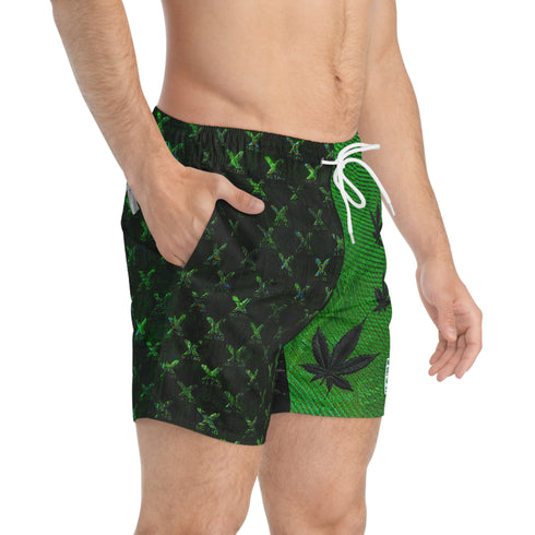 GREEN KUSH | Unisex Swim Trunks